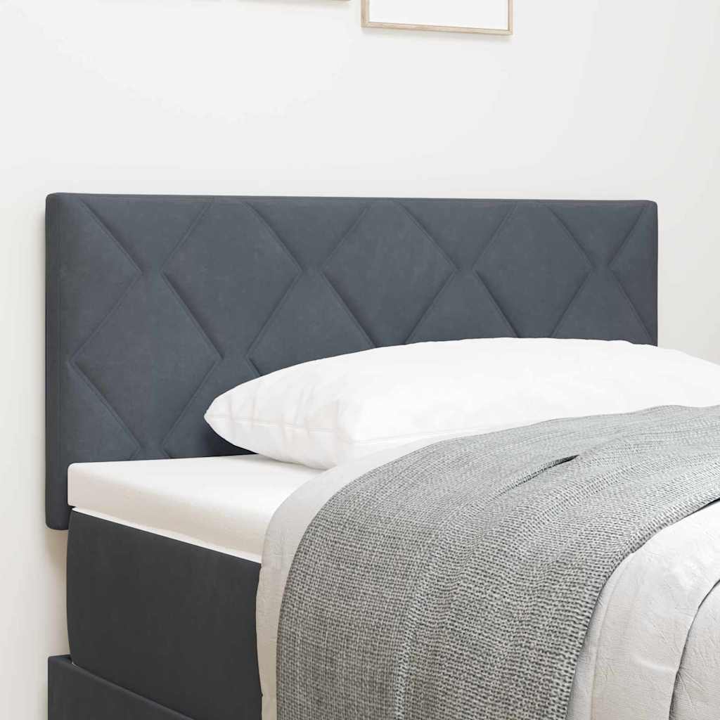 Tête de Lit LED Géométrique Gris foncé 90 cm Velours - XIOS