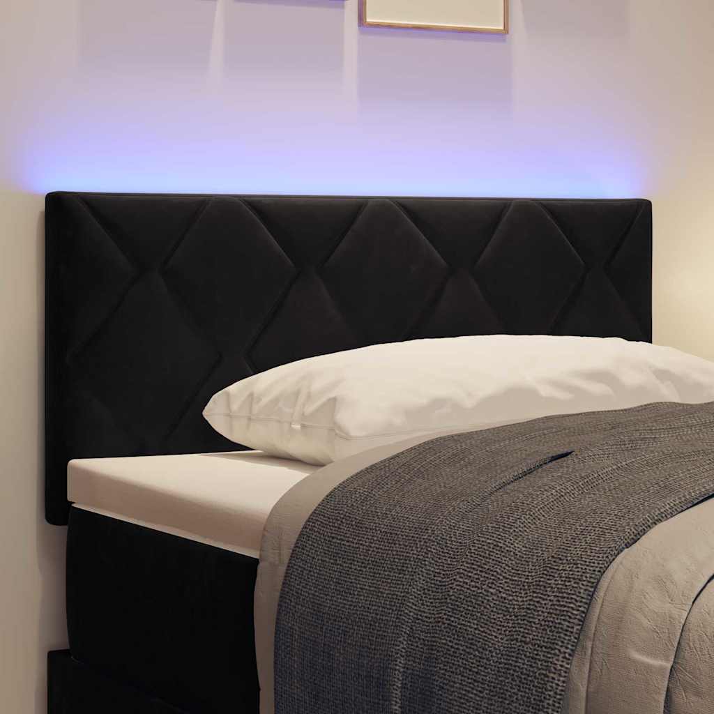Tête de lit LED Noir 90 cm Velours - XIOS