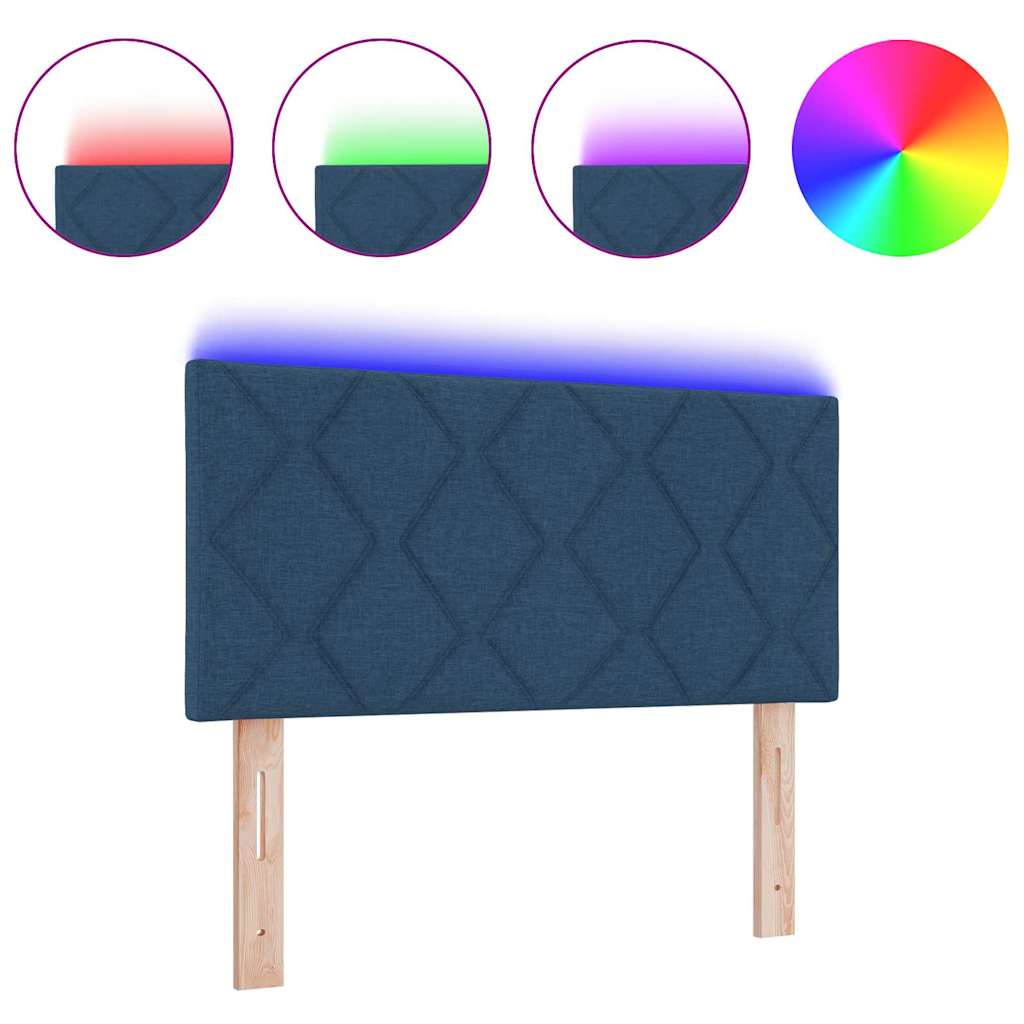 Tête de lit avec des lumières à LED Réglable Bleu 100 cm tissu - XIOS