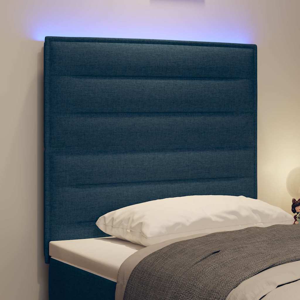 Tête de lit LED avec des lumières à LED Bleu 80 cm Polyester