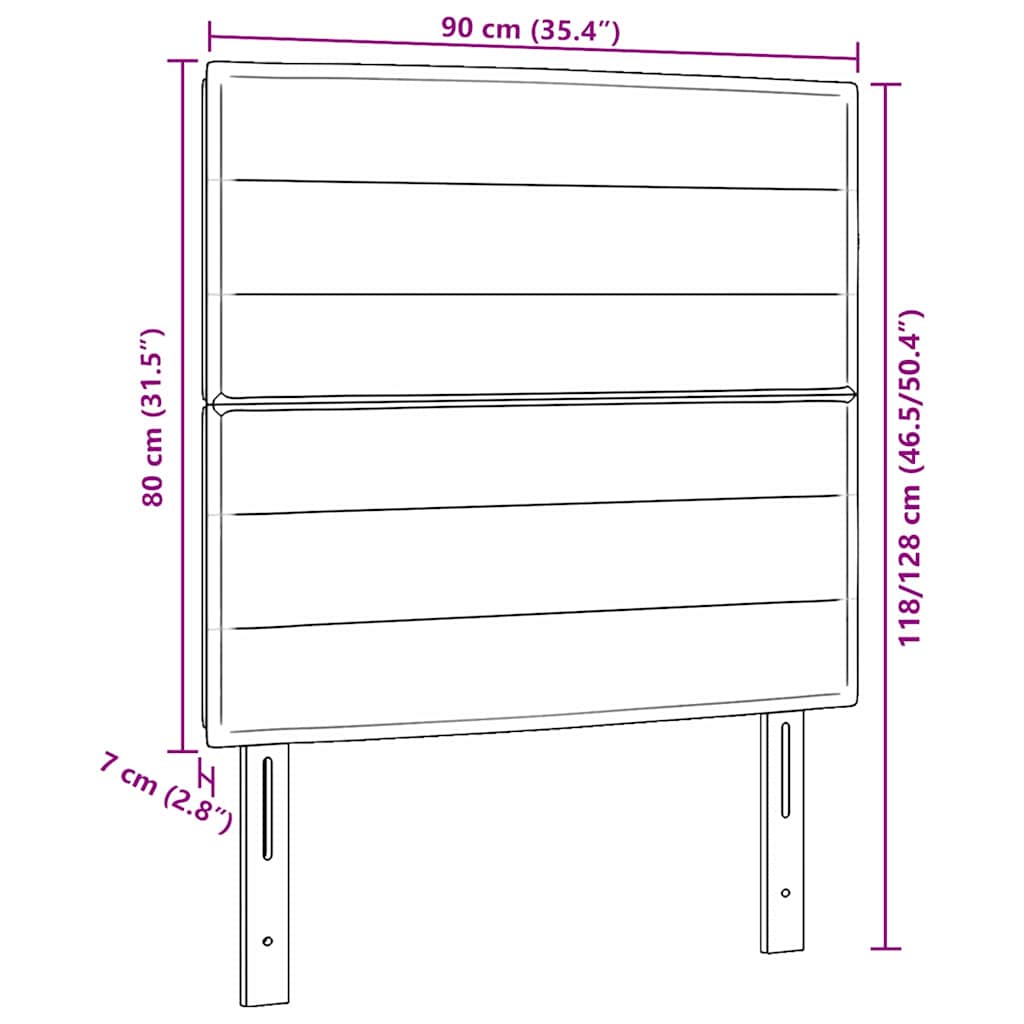 Tête de lit LED avec des lumières à LED Taupe 90 cm Polyester
