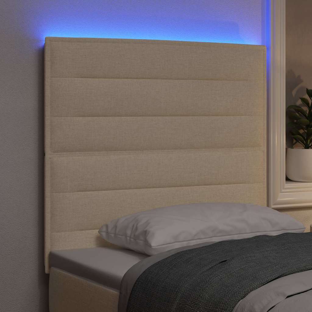 Tête de lit LED avec des lumières à LED Crème 100 cm Polyester - XIOS