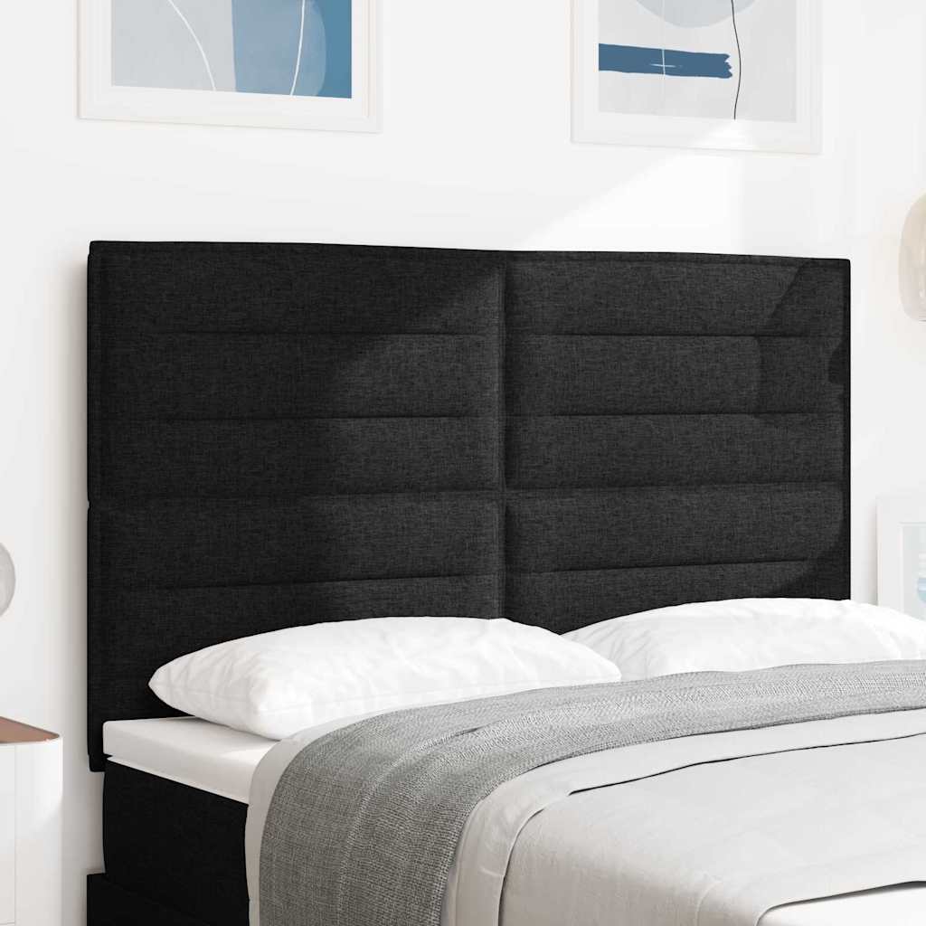 Tête de lit LED avec des lumières à LED Noir 144 cm Polyester
