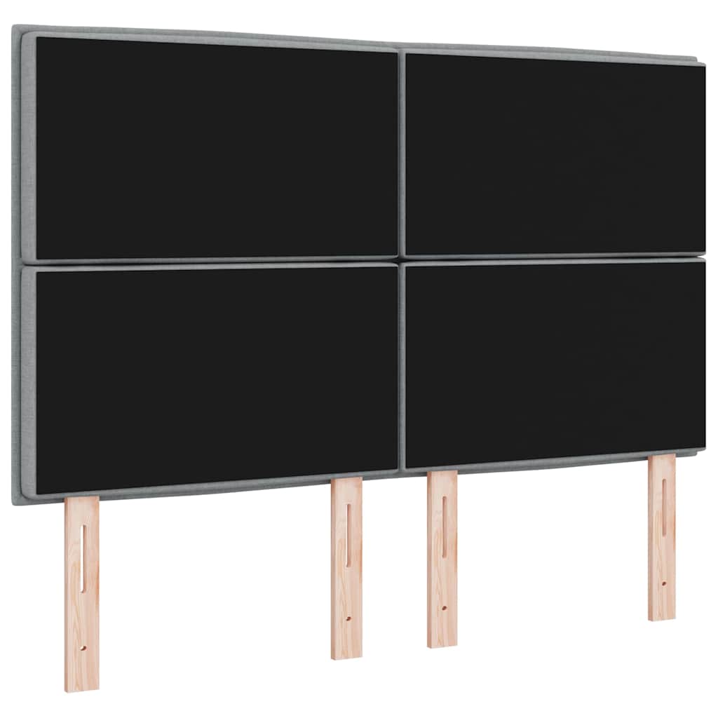 Tête de lit LED avec tête de lit Gris clair 160 cm Polyester