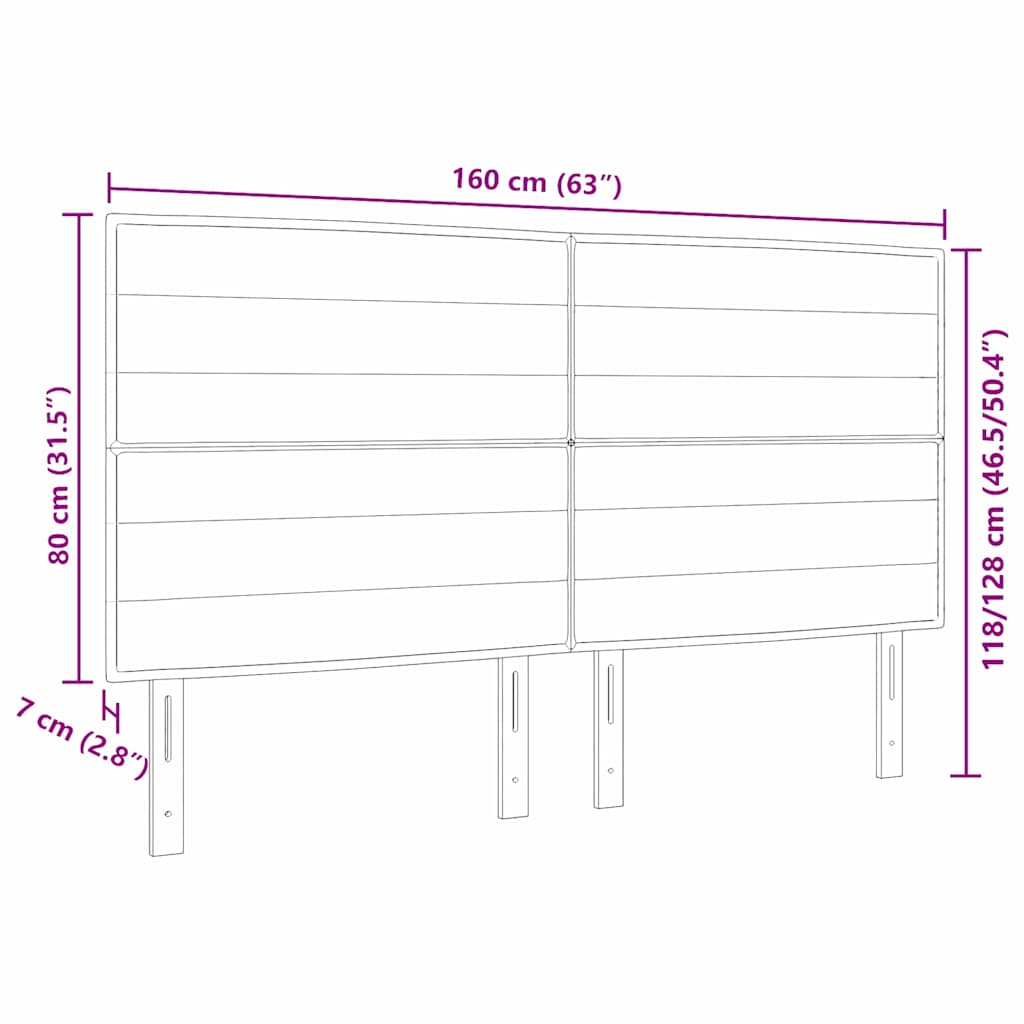 Tête de lit LED avec tête de lit Gris clair 160 cm Polyester