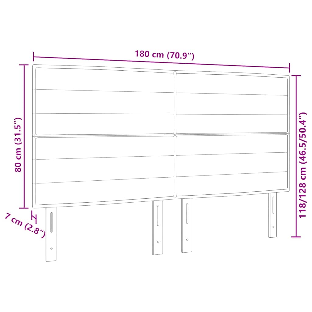 Tête de lit LED avec tête de lit Gris foncé 180 cm Polyester - XIOS