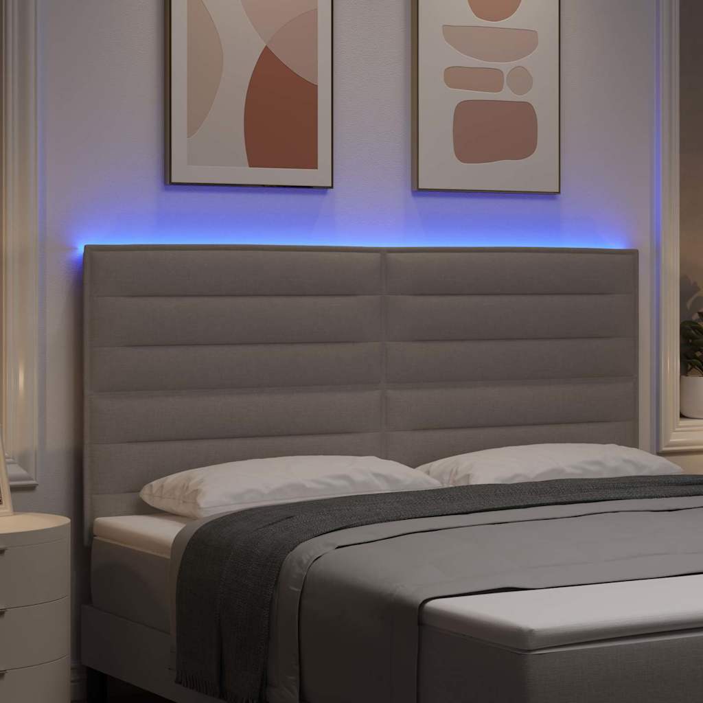 Tête de lit LED avec des lumières à LED Taupe 180 cm Polyester - XIOS