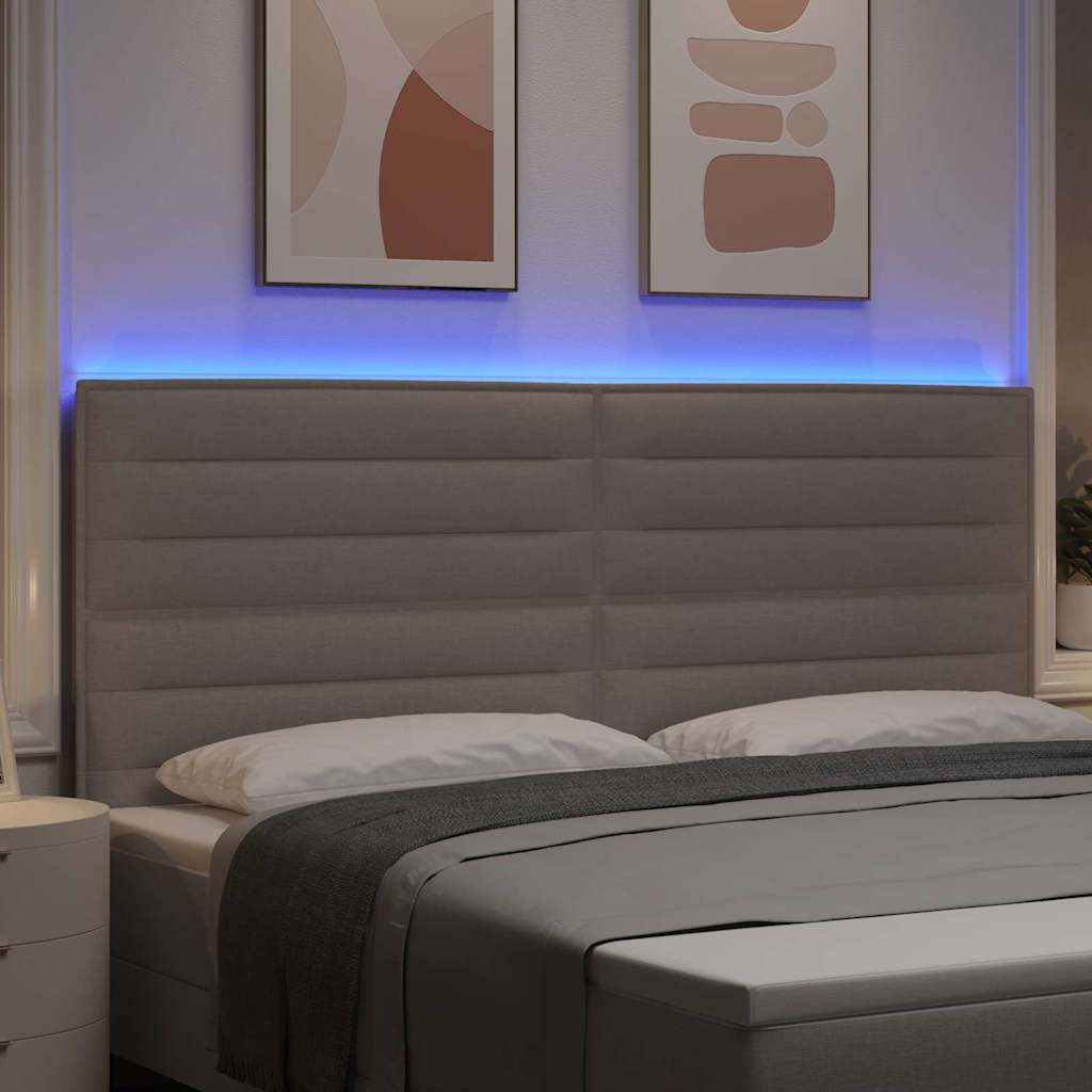 Tête de lit LED avec des lumières à LED Taupe 200 cm Polyester - XIOS
