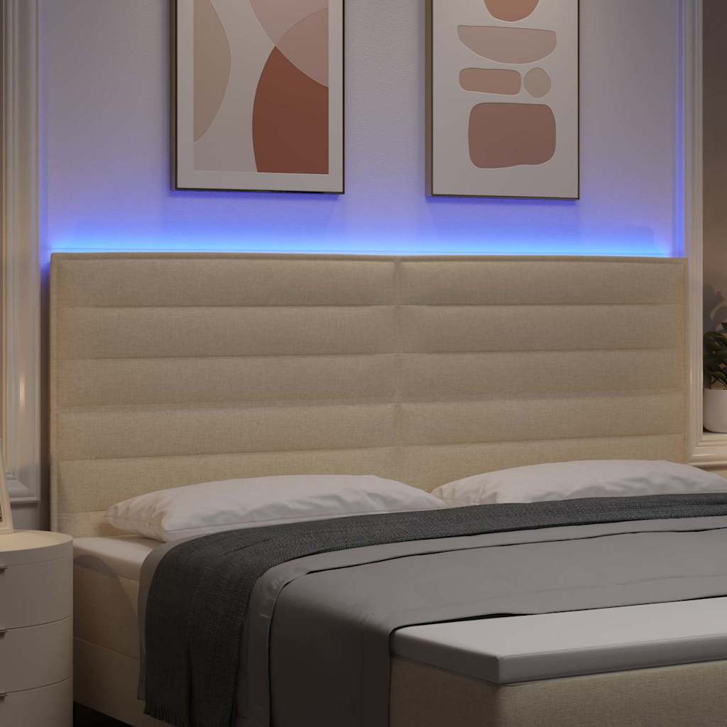 Tête de lit LED avec des lumières à LED Crème 200 cm Polyester - XIOS