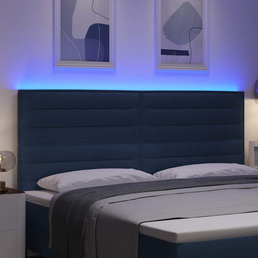 Tête de lit LED avec des lumières à LED Bleu 200 cm Polyester - XIOS