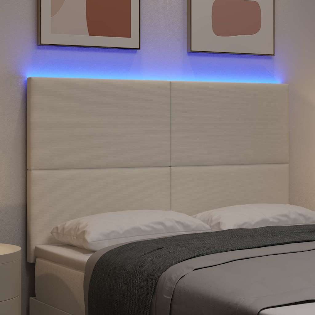 Tête de lit LED avec des lumières à LED Crème 144 cm Polyester - XIOS