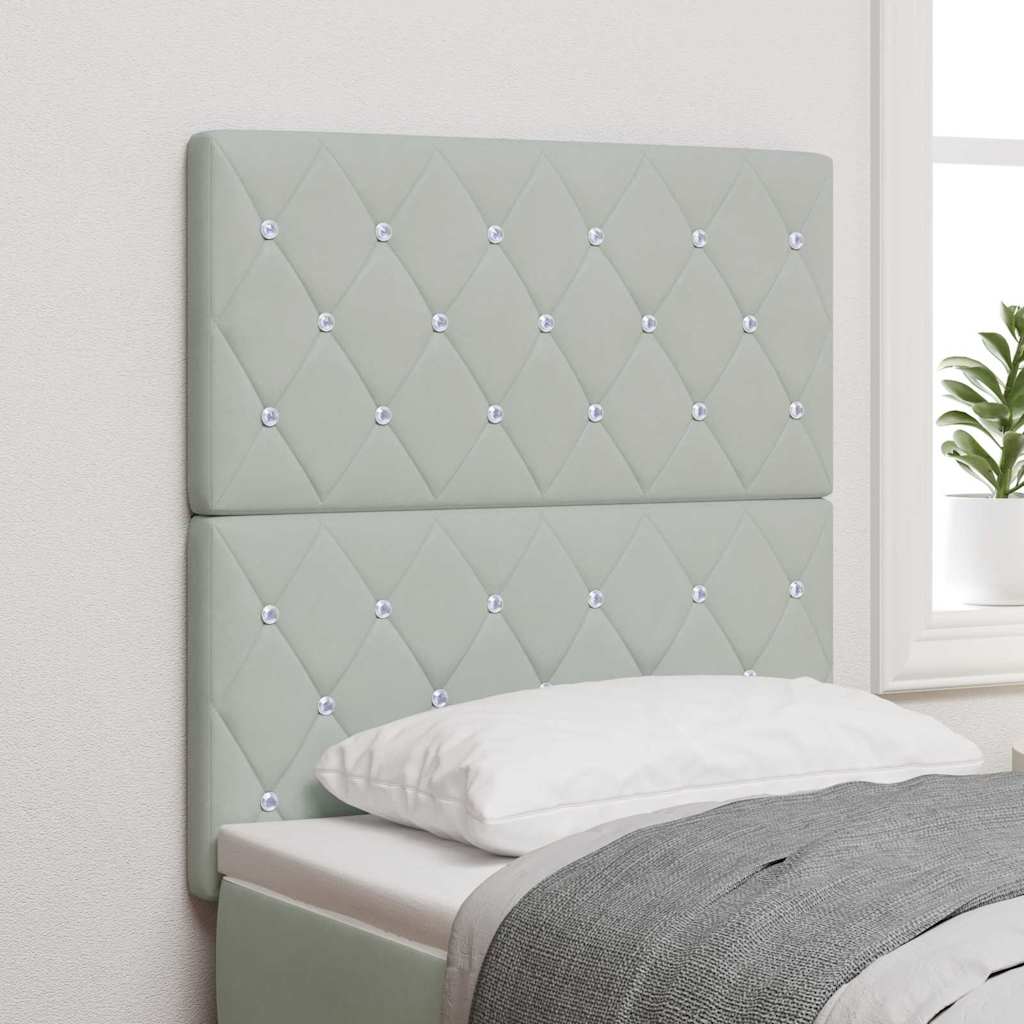 Tête de Lit LED Argyle Gris clair 80 cm Velours - XIOS