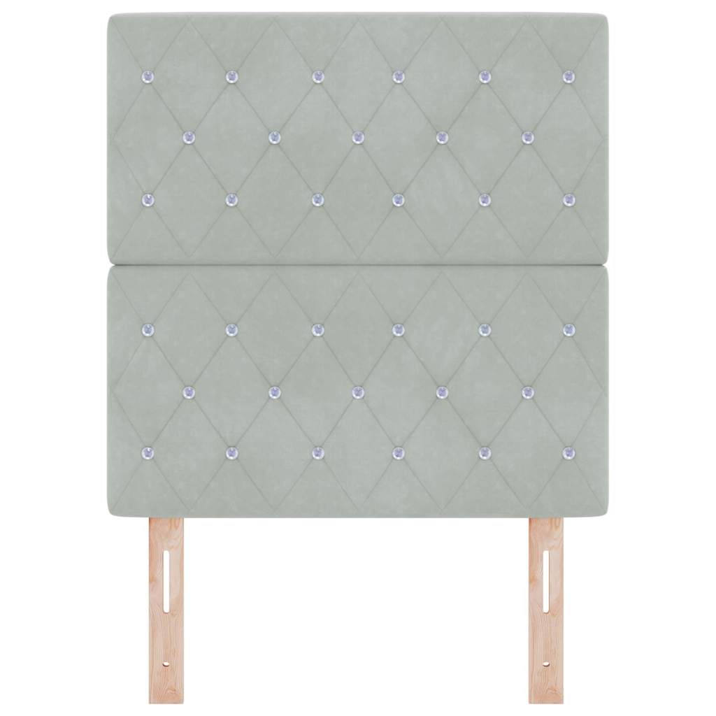 Tête de Lit LED Argyle Gris clair 80 cm Velours - XIOS