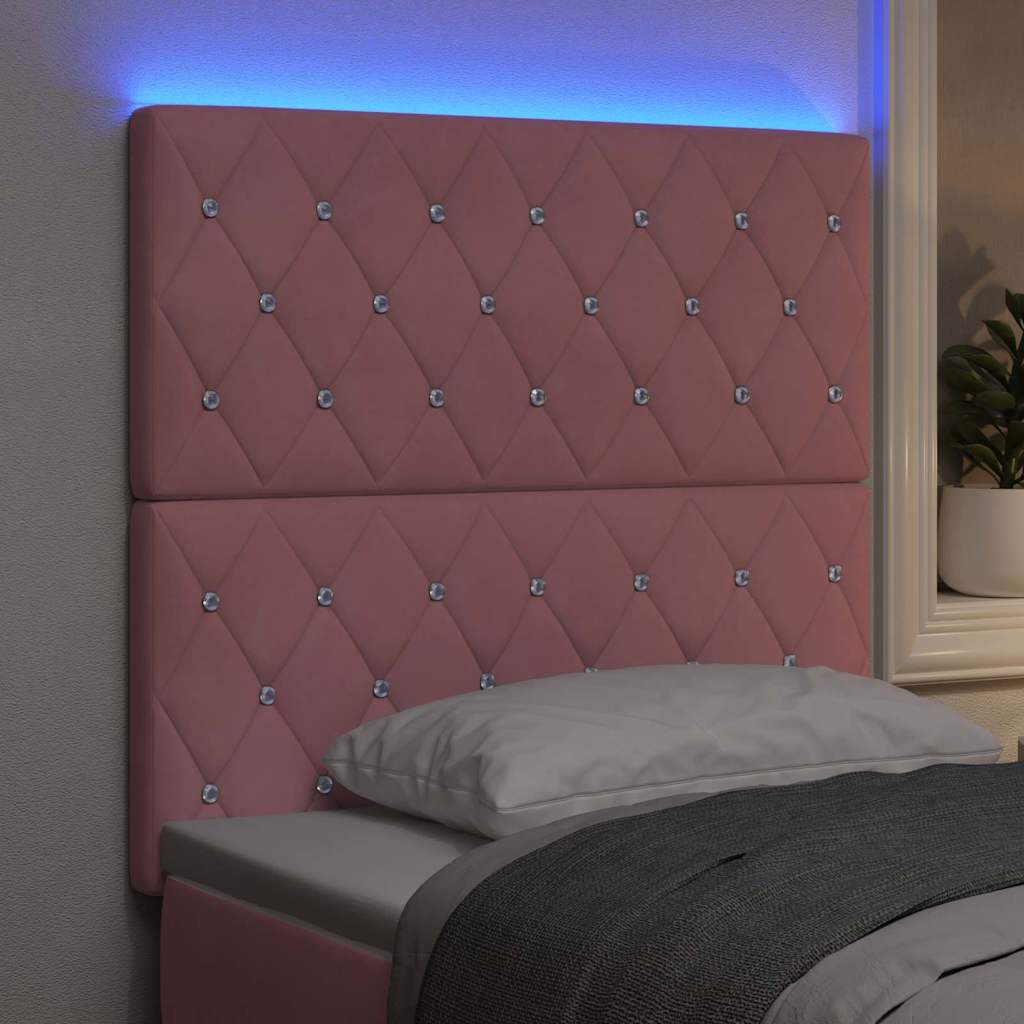 Tête de lit LED avec des lumières à LED Rose 100 cm Polyester - XIOS