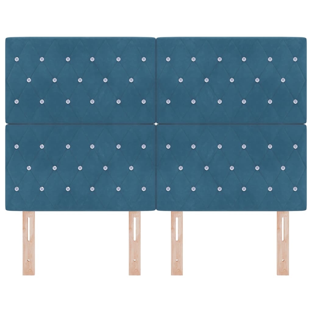 Tête de lit LED avec tête de lit Bleu foncé 144 cm Polyester - XIOS