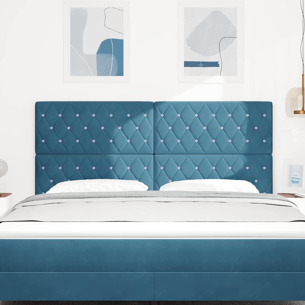 Tête de lit LED avec tête de lit Bleu foncé 180 cm Polyester - XIOS