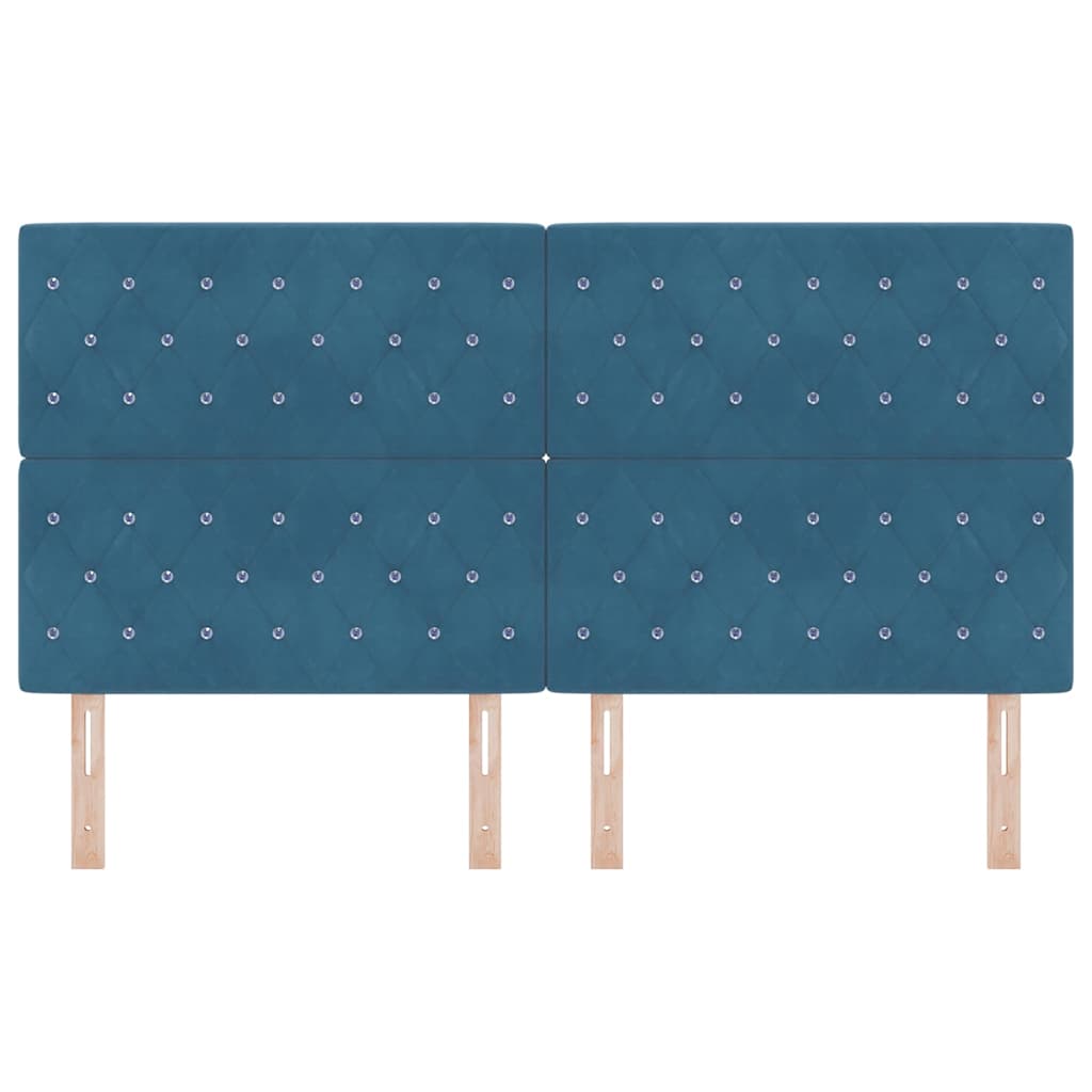 Tête de lit LED avec tête de lit Bleu foncé 180 cm Polyester - XIOS