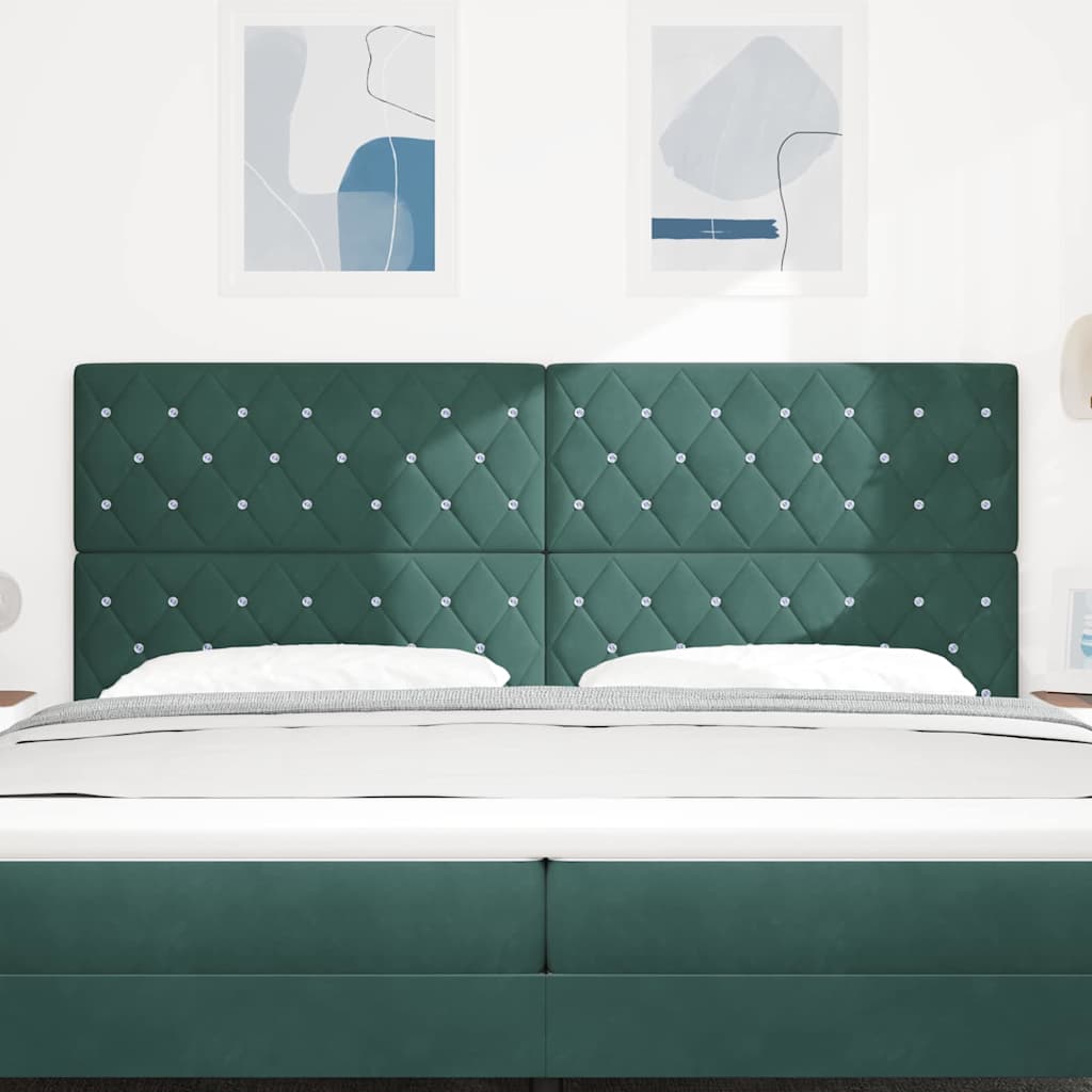 Tête de lit LED avec tête de lit Vert foncé 200 cm Polyester - XIOS