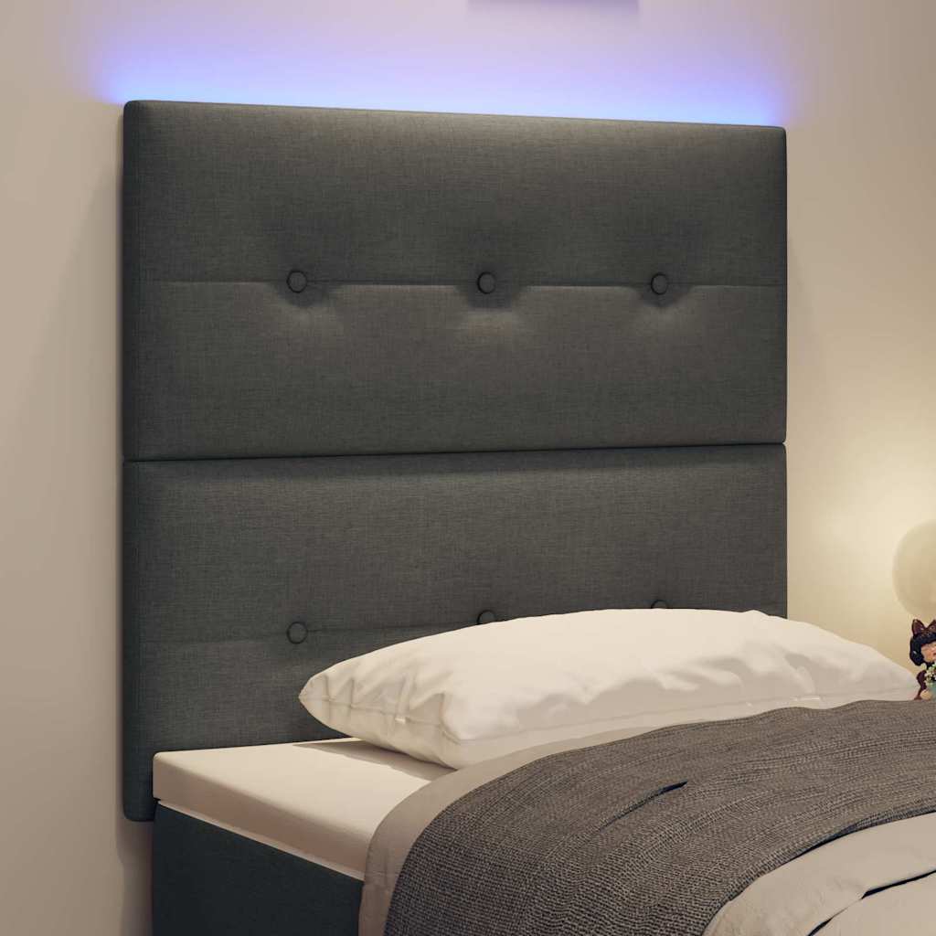 Tête de lit LED avec tête de lit Gris foncé 80 cm Polyester - XIOS