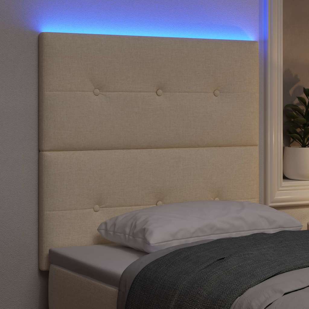 Tête de lit LED avec des lumières à LED Crème 80 cm Polyester - XIOS