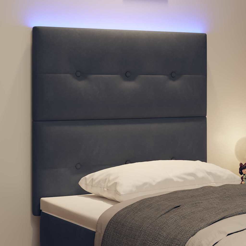 Tête de lit LED avec des lumières à LED Gris 80 cm Polyester - XIOS