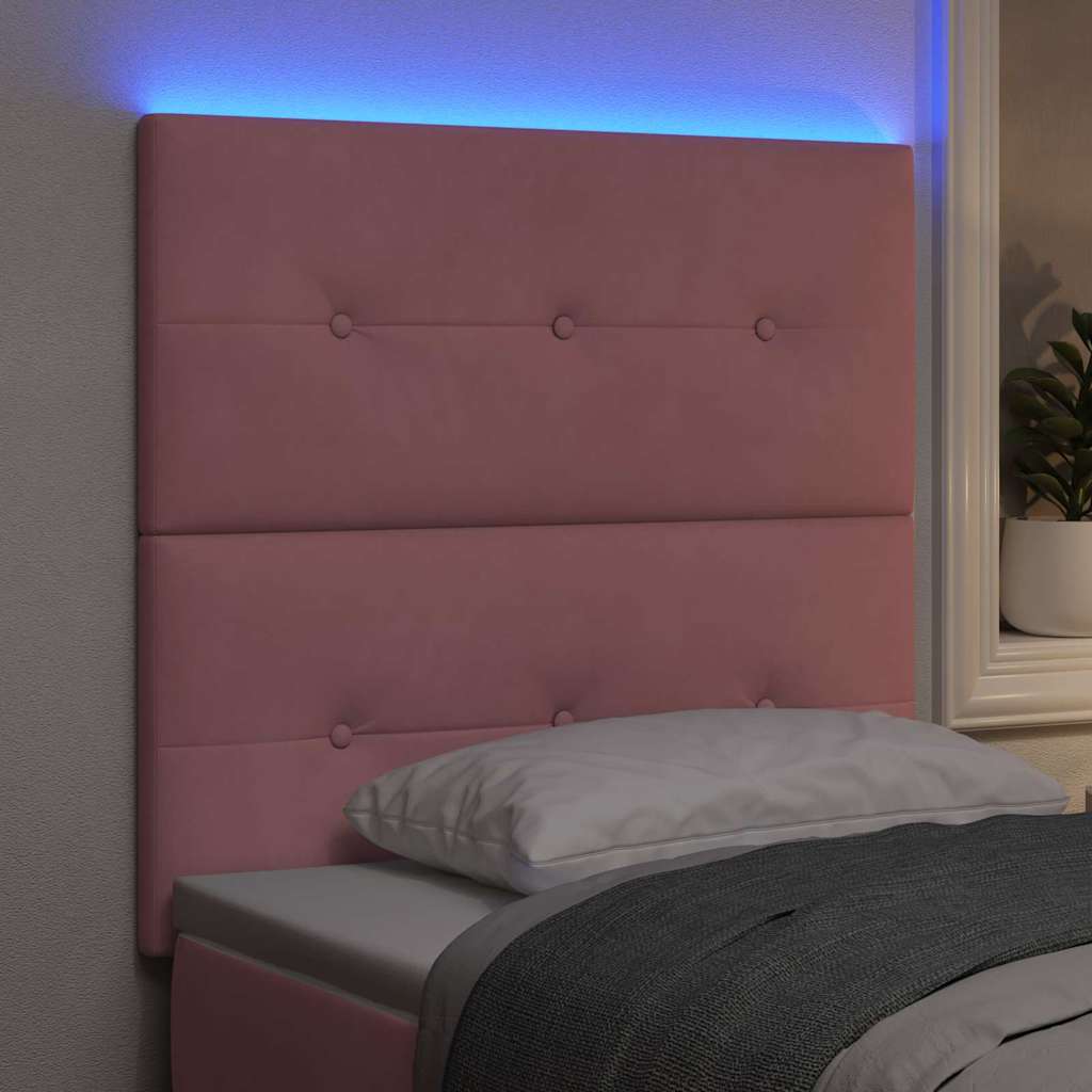 Tête de lit LED avec des lumières à LED Rose 80 cm Polyester - XIOS