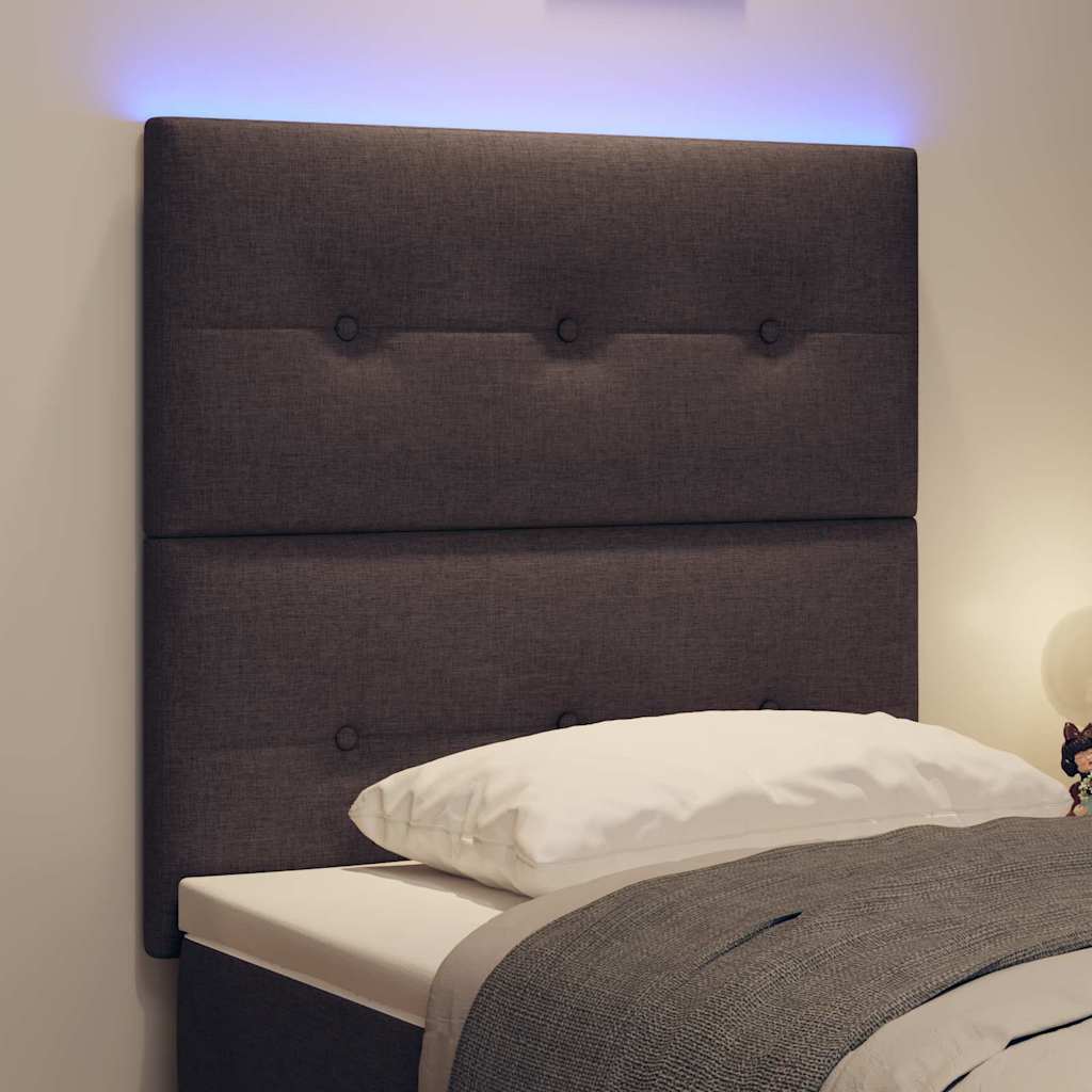 Tête de lit LED avec tête de lit Marron foncé 90 cm Polyester - XIOS