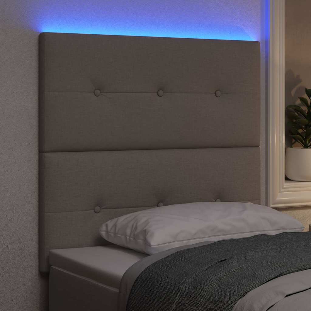 Tête de lit LED avec des lumières à LED Taupe 90 cm Polyester - XIOS