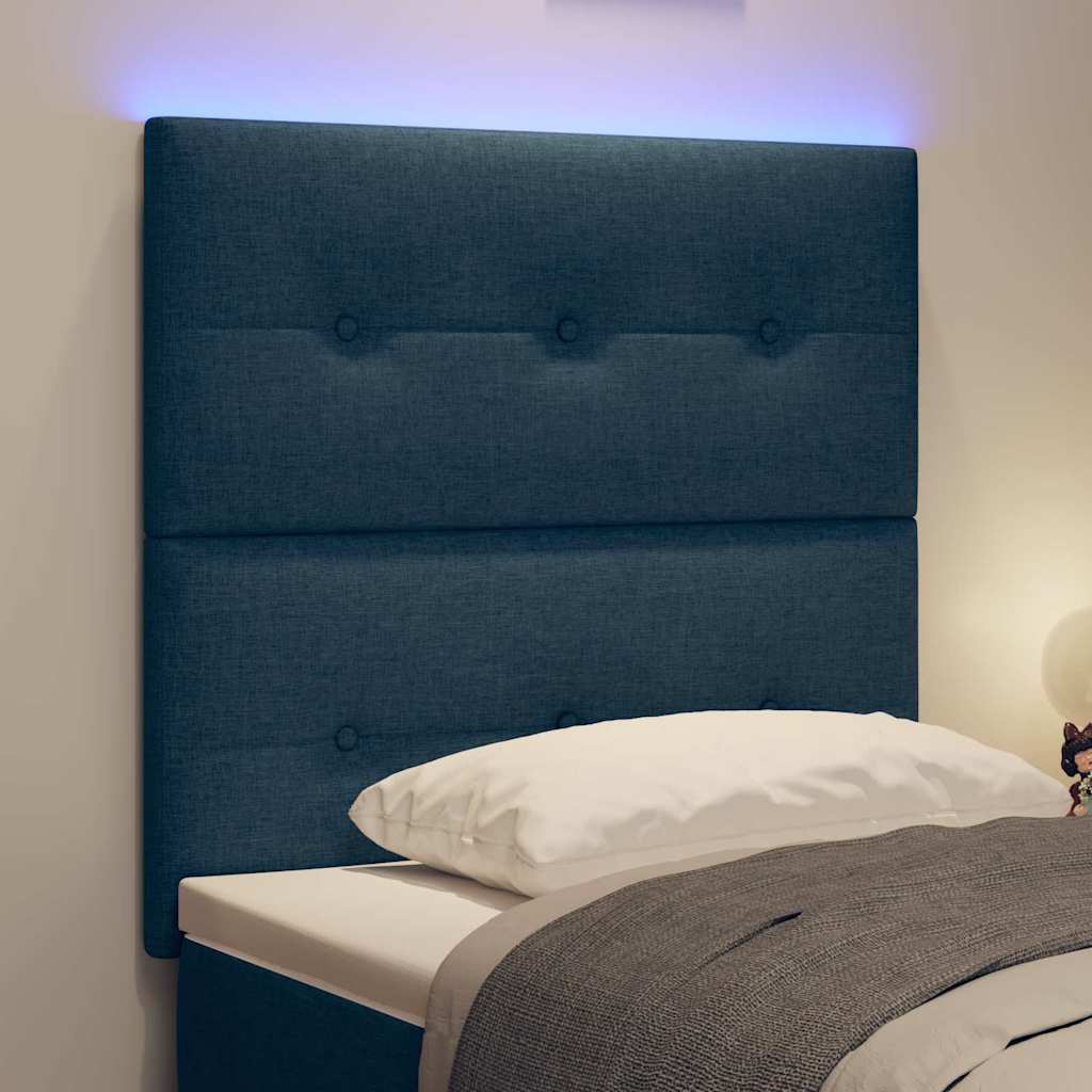 Tête de lit LED avec des lumières à LED Bleu 90 cm Polyester