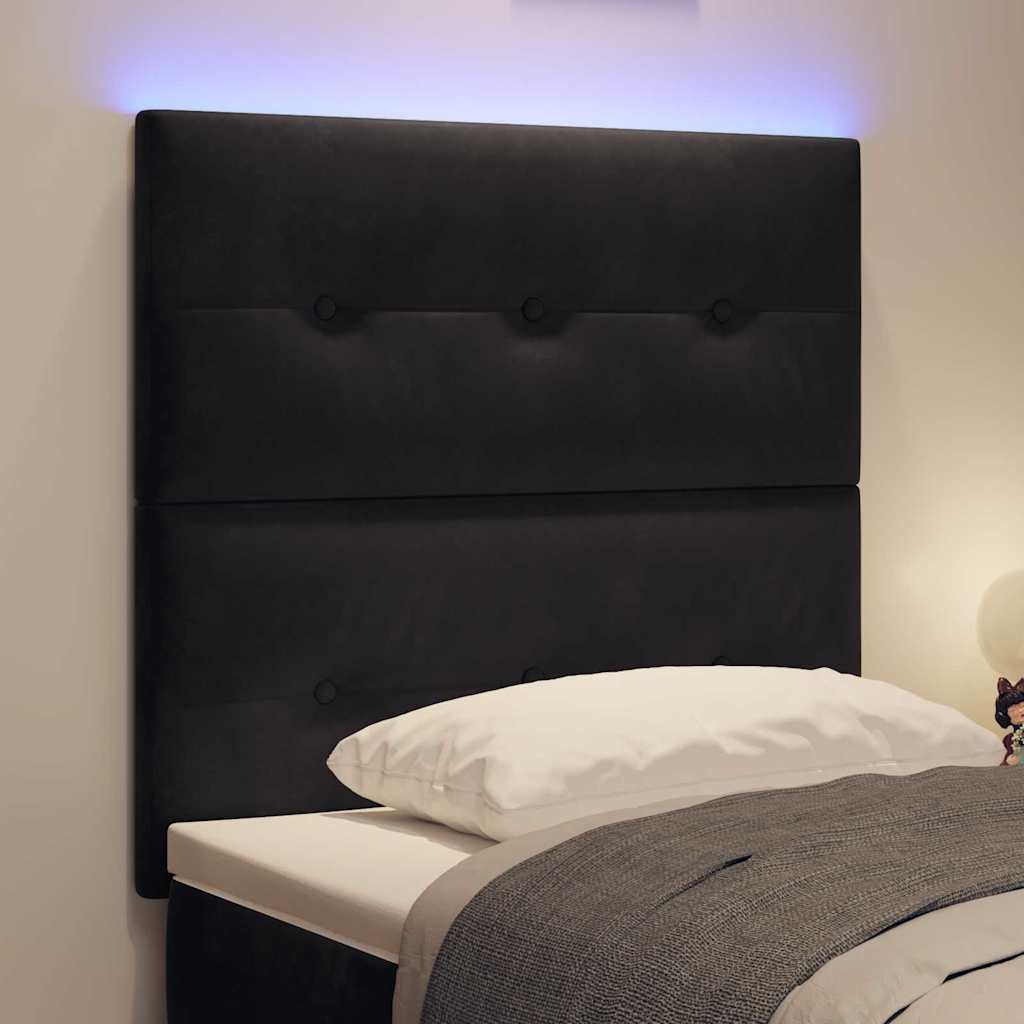 Tête de lit LED avec des lumières à LED Noir 90 cm Polyester - XIOS