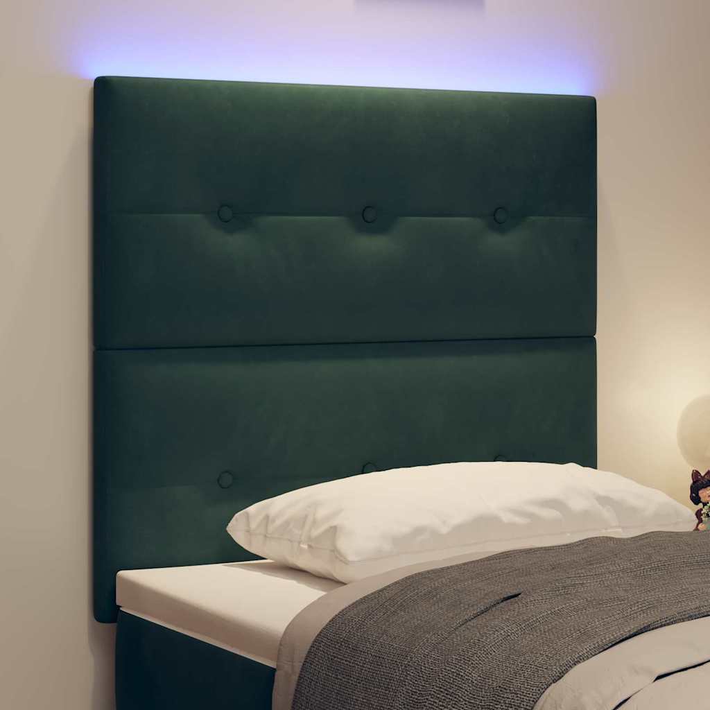 Tête de lit LED avec des lumières à LED Vert 90 cm Polyester - XIOS