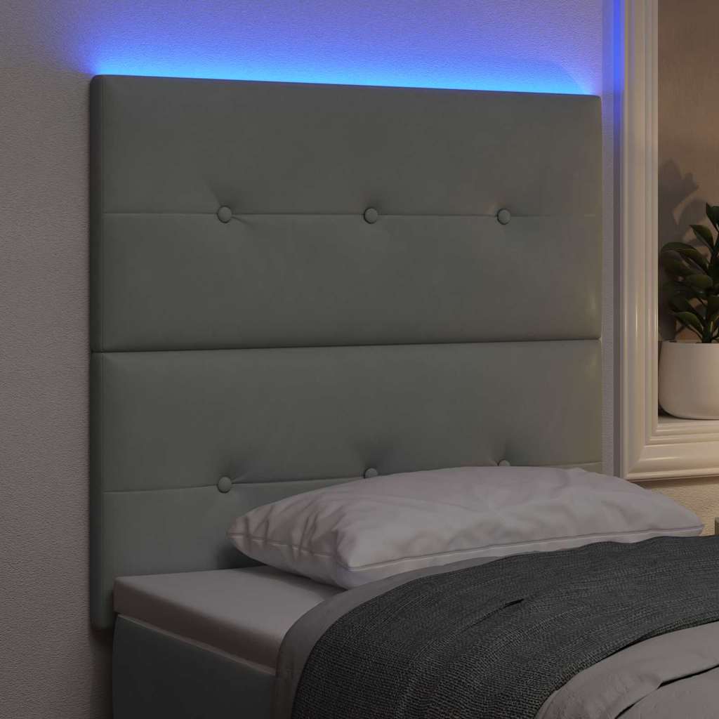 Tête de lit LED avec tête de lit Gris clair 100 cm Polyester - XIOS