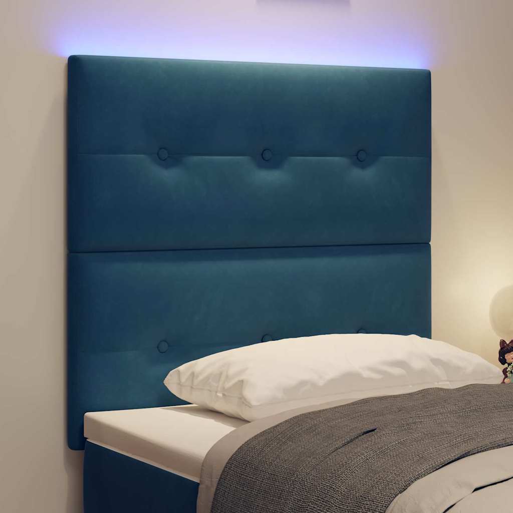 Tête de lit LED avec des lumières à LED Bleu 100 cm Polyester - XIOS