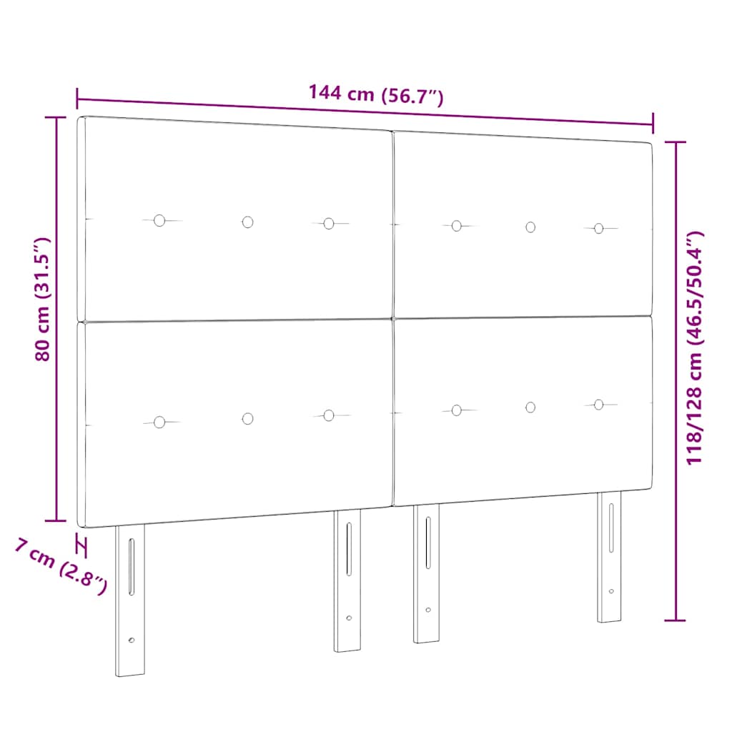 Tête de lit LED avec des lumières à LED Taupe 144 cm Polyester - XIOS