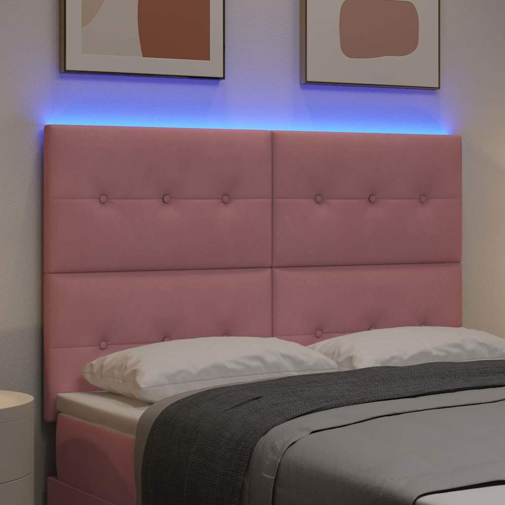 Tête de lit LED avec des lumières à LED Rose 144 cm Polyester - XIOS
