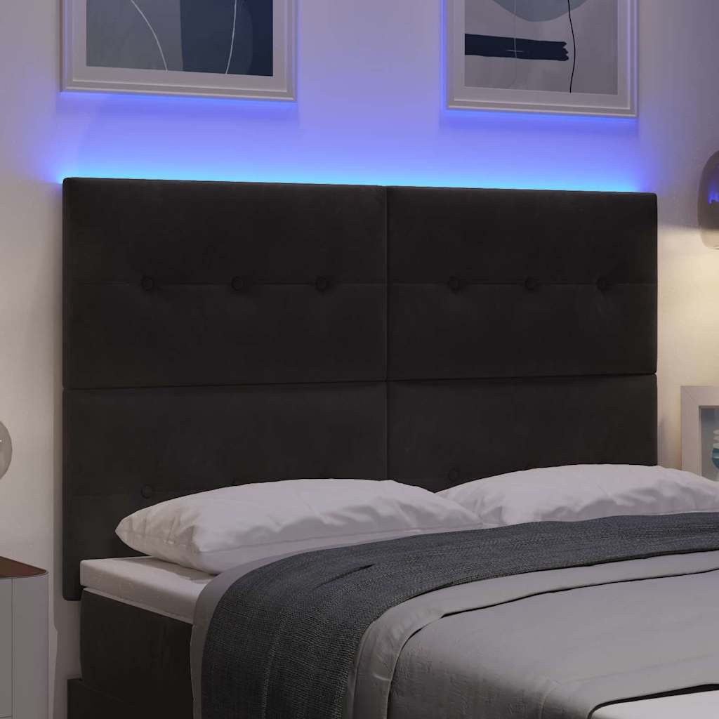 Tête de lit LED avec des lumières à LED Noir 160 cm Polyester - XIOS