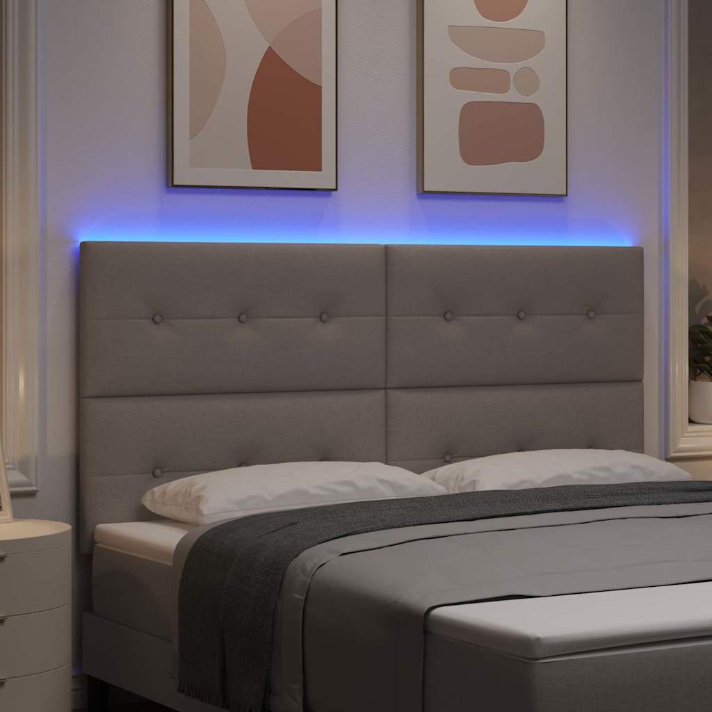 Tête de lit LED avec des lumières à LED Taupe 180 cm Polyester - XIOS