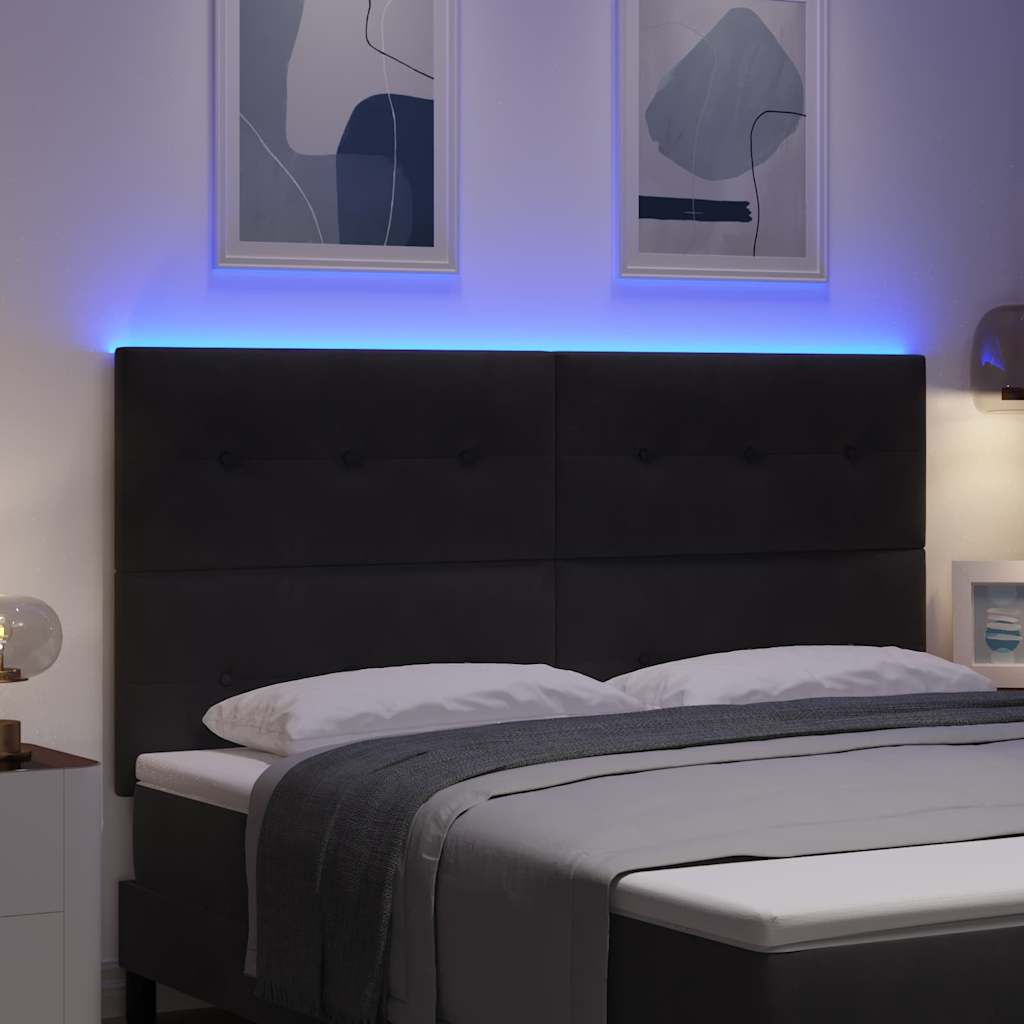 Tête de lit LED avec des lumières à LED Noir 180 cm Polyester - XIOS
