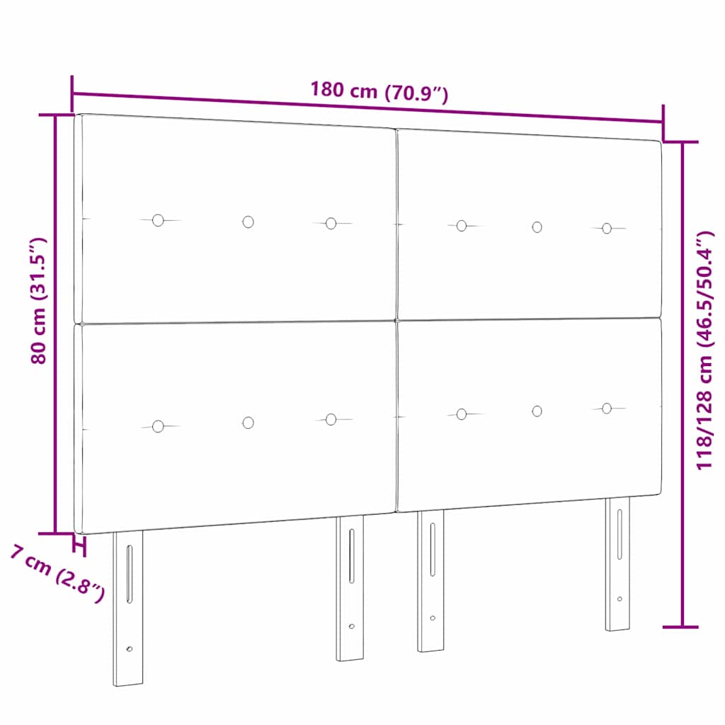 Tête de lit LED avec des lumières à LED Noir 180 cm Polyester - XIOS