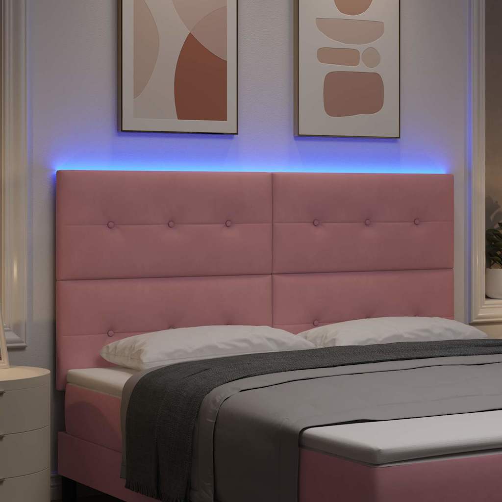 Tête de lit LED avec des lumières à LED Rose 180 cm Polyester - XIOS