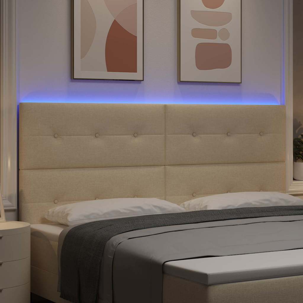 Tête de lit LED avec des lumières à LED Crème 200 cm Polyester - XIOS