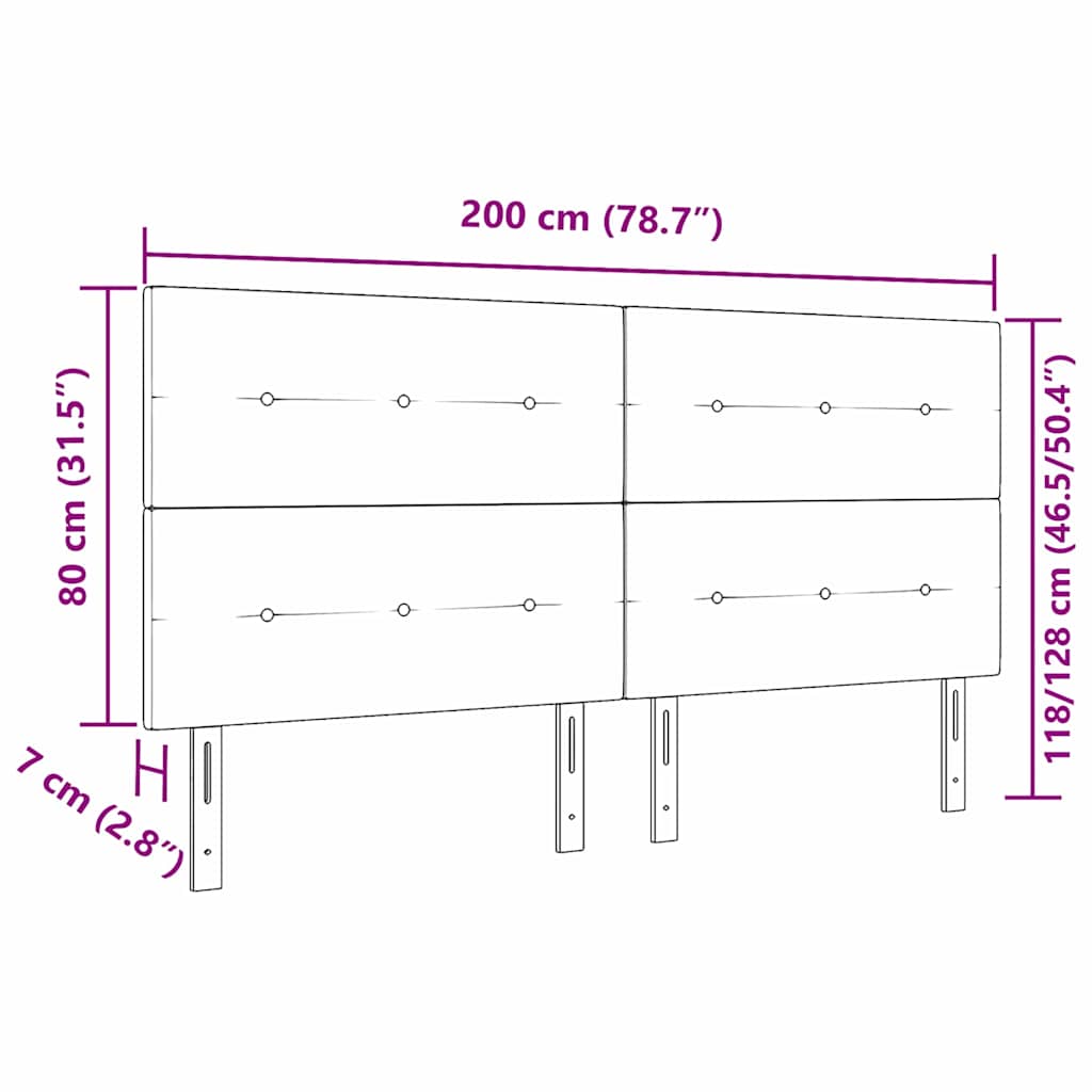 Tête de lit LED avec des lumières à LED Crème 200 cm Polyester - XIOS