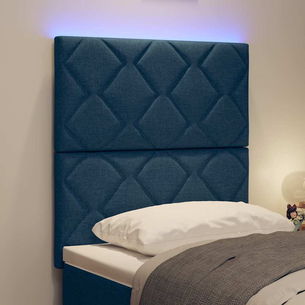 Tête de lit avec tête de lit Bleu 80 cm tissu
