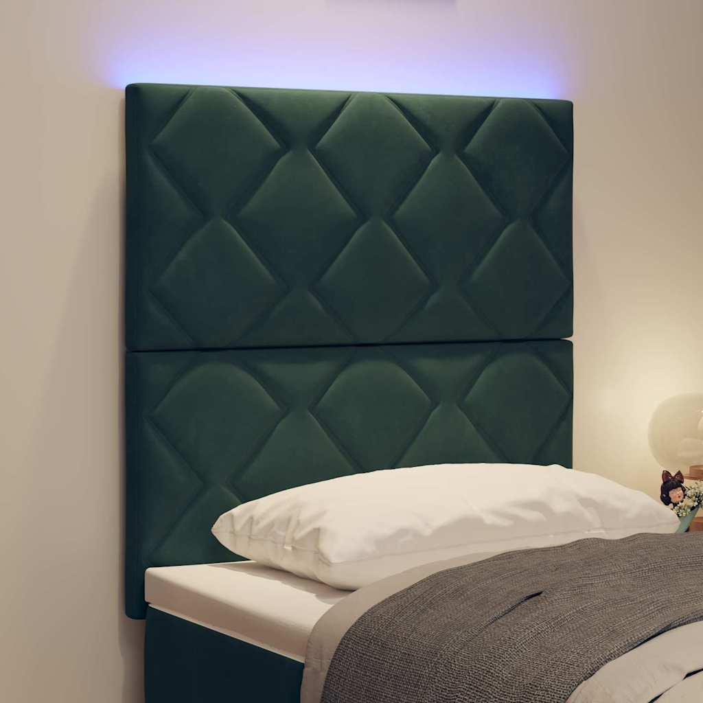 Tête de lit LED Vert foncé 80 cm Cuir synthétique