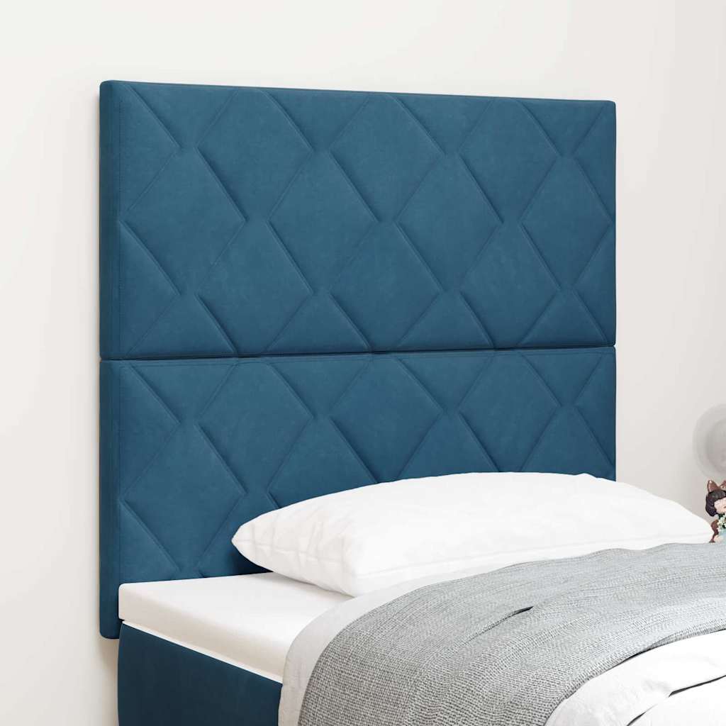 Tête de Lit LED Géométrique Bleu foncé 90 cm Velours - XIOS
