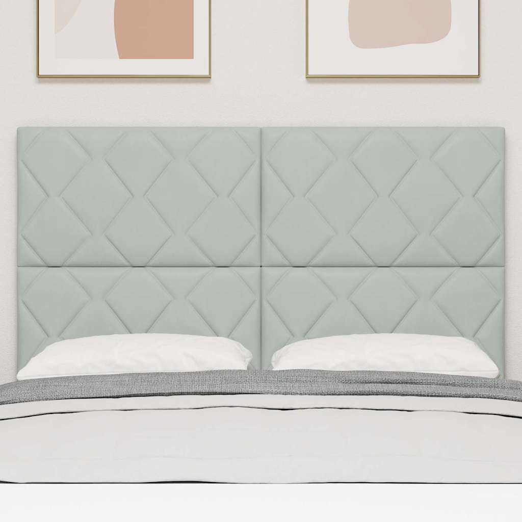 Tête de Lit LED Géométrique Gris clair 144 cm Velours - XIOS