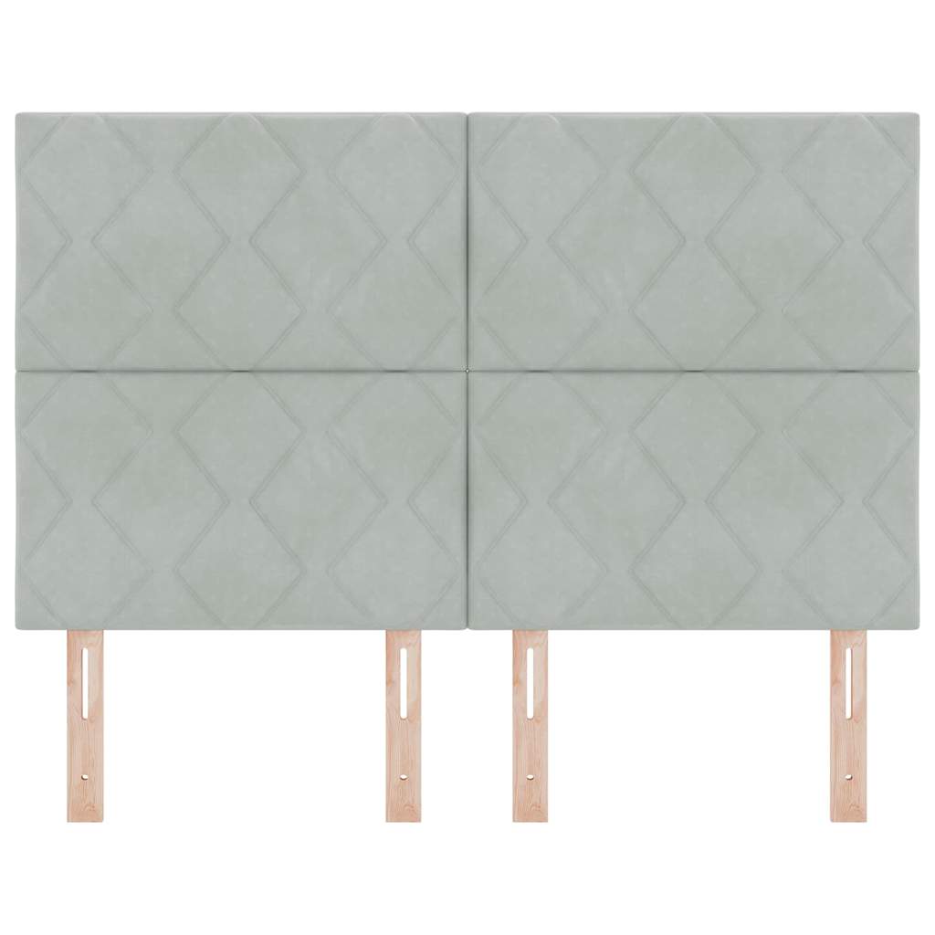 Tête de Lit LED Géométrique Gris clair 144 cm Velours - XIOS