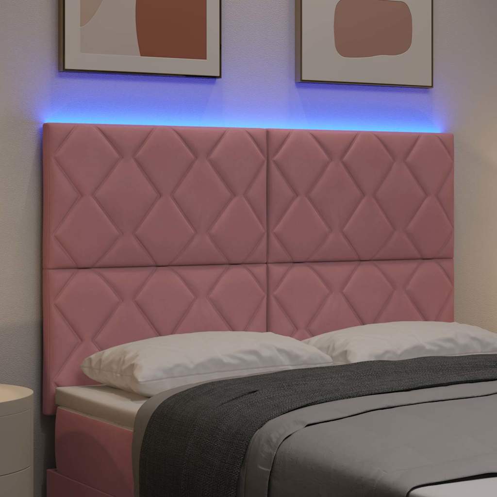 Tête de lit LED Rose 160 cm Cuir synthétique - XIOS