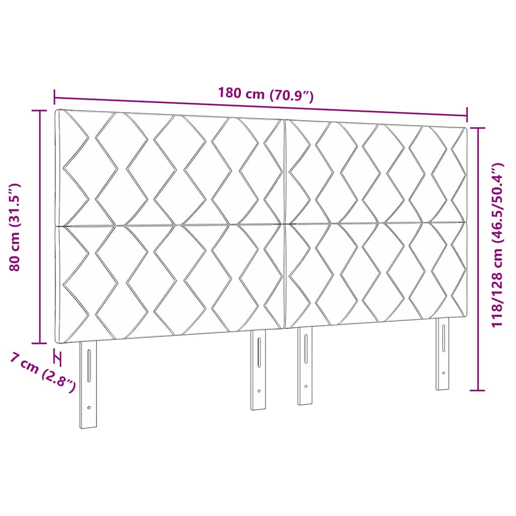 Tête de lit LED Rose 180 cm Cuir synthétique - XIOS
