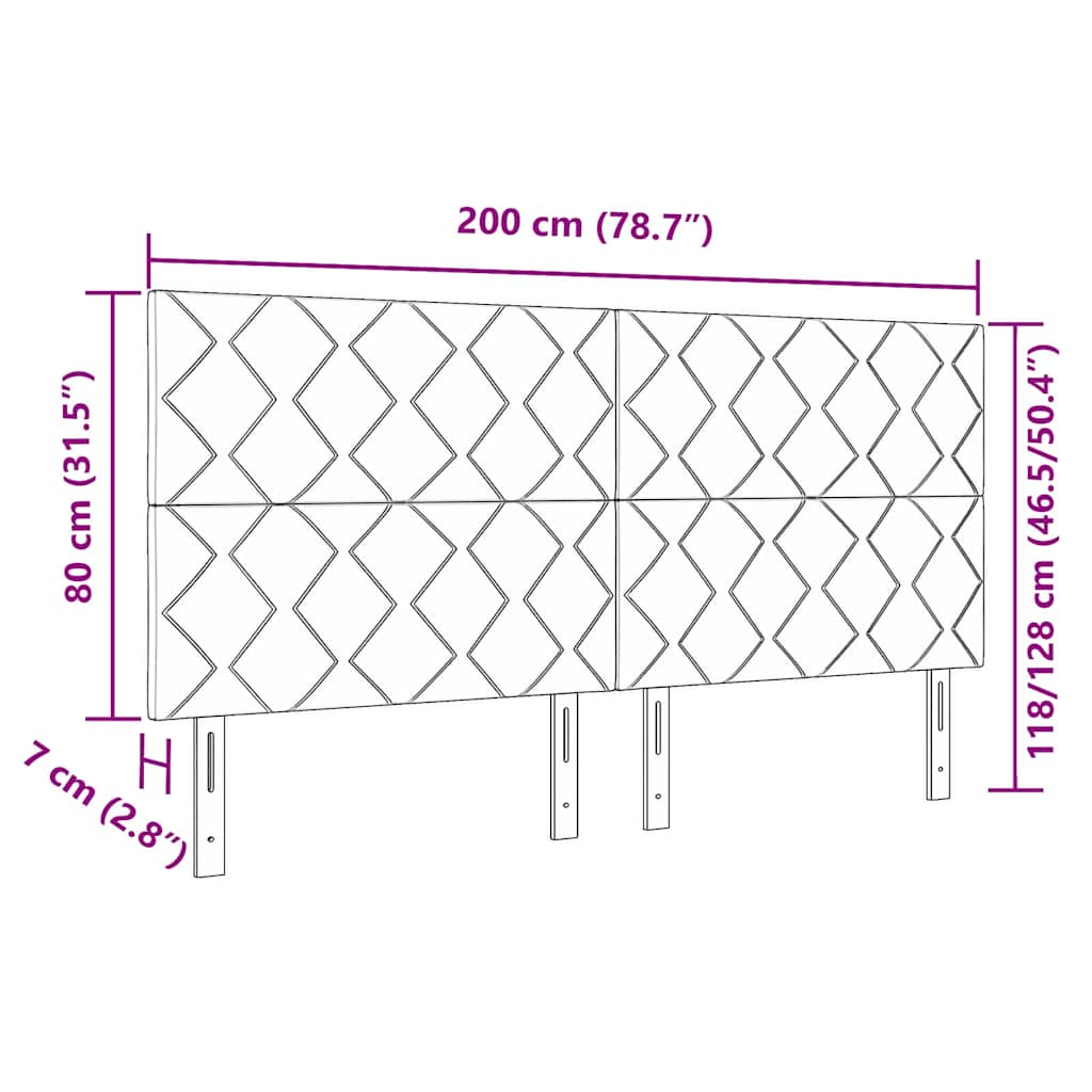 Tête de lit avec des lumières à LED Réglable Taupe 200 cm tissu - XIOS